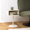 Table d'appoint ronde en acier beige D35cm | Seconde Main