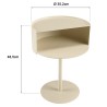 Round side table in beige steel, D35cm | Agathe Collection