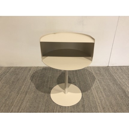 Table d'appoint ronde en acier beige D35cm | Collection Agathe