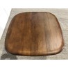 Couchtisch 70x70cm aus Mangoholz Fuß aus elfenbeinfarbenem Metall | Macabane