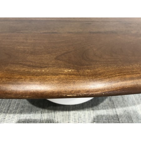 Table basse 70x70cm en manguier pied métal ivoire | Seconde Main