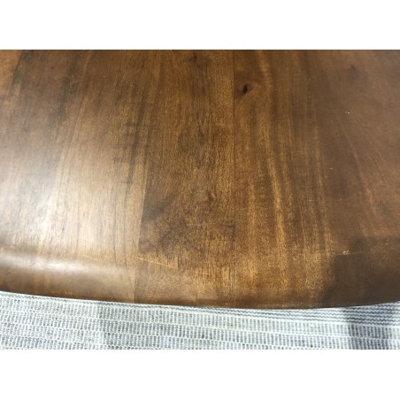 Table basse 70x70cm en manguier pied métal ivoire | Seconde Main
