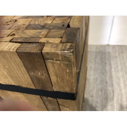 SAM Square Side Table 'S' 34x34cm Recycled Teak Wood