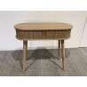 Oval console table 80x30cm in natural-coloured wood | Macabane