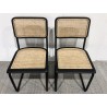Lot 2 chaises bois noir/rotin naturel métal Seconde main