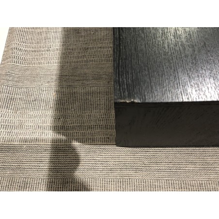 Couchtisch schwarz Holz ANGELO - 2 Schubladen und 1 Fach mit Wiener Geflecht