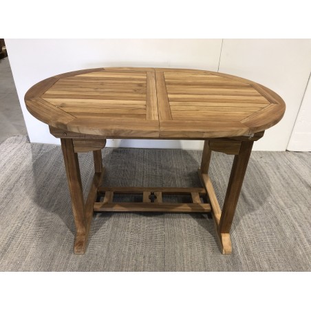 SECONDE MAIN - Table de jardin 4/6 personnes -  ovale ext. 120/180 en bois Teck