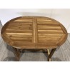 SECONDE MAIN - Table de jardin 4/6 personnes -  ovale ext. 120/180 en bois Teck