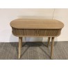Oval console table 80x30cm in natural-coloured wood | Macabane
