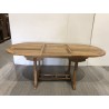 Ovaler ausziehbarer Gartentisch aus unbehandeltem Teakholz - 150/200*90 cm