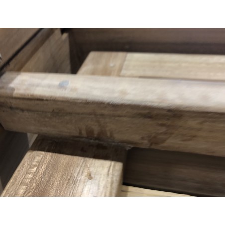 Ovaler ausziehbarer Gartentisch aus unbehandeltem Teakholz - 150/200*90 cm