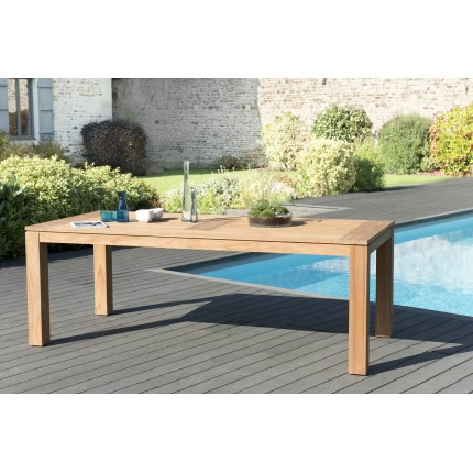 Table de jardin DENVER 220 x 100 cm en bois Teck Seconde Main