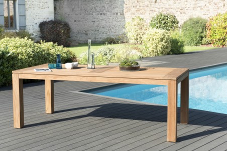 Gartentisch DENVER 220 x 100 cm aus Teakholz
