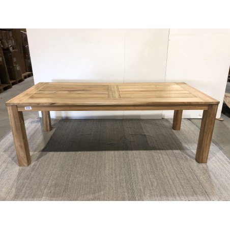 Table de jardin DENVER 220 x 100 cm en bois Teck Seconde Main