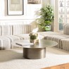 Round coffee table 120x120cm in black iron with gold trim | SECOND-HAND