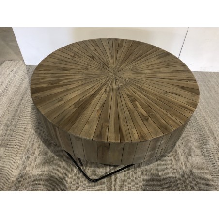 CLARA Round Coffee Table 90x90cm - Natural Teak Wood