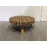 KALLY Round Garden Coffee Table 80x80m Recycled Teak Natural Color