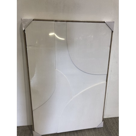 Wall decoration 83x123cm white abstract shapes in relief | Second Hand
