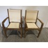 Set of 2 Teak Garden Armchairs - Premium Solid Teak Furniture