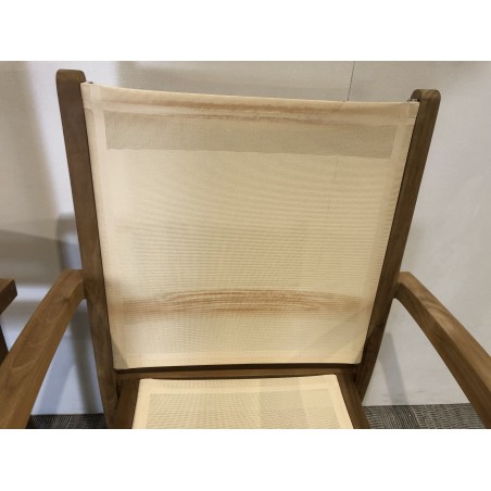 Set of 2 Teak Garden Armchairs - Premium Solid Teak Furniture