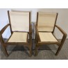 Ensemble de 2 fauteuils de jardin en bois teck - SECONDE MAIN