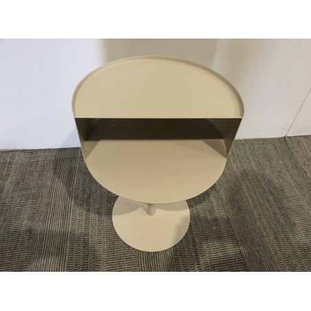 Table d'appoint ronde en acier beige D35cm | Seconde Main