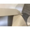 Round side table in beige steel, D35cm | Agathe Collection