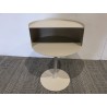 Round side table in beige steel, D35cm | Agathe Collection