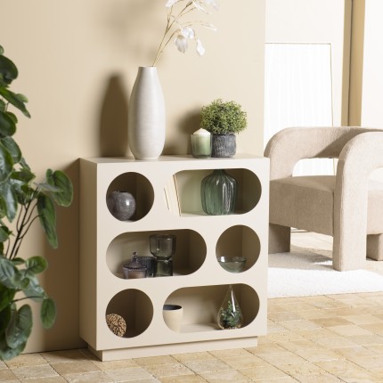 Credenza 70x23cm 6 vani in legno verniciato beige | Mobili Macabane