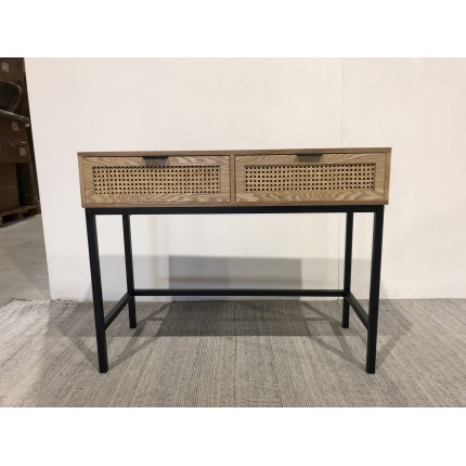 SECOND HAND | Console table with 2 drawers, natural cane finish
