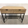 SECOND HAND | Console table with 2 drawers, natural cane finish