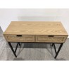 SECONDE MAIN - Console 2 tiroirs cannage naturel