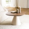 Square mango wood coffee table with ivory-coloured legs | Macabane Furniture