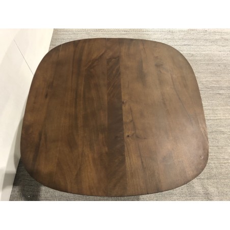 Table basse carré en manguier pied couleur ivoire | Seconde Main