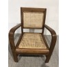 Fauteuil DAK - Bois Mindi et cannage foncé - Seconde main