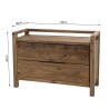 SANDY - Brown Chest of Drawers with 2 Drawers, Recycled Pine Wood