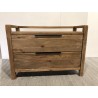 SECONDE MAIN Commode marron 2 tiroirs bois Pin recyclé