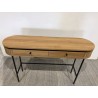 Console arrondie couleur naturelle 2 tiroirs  - Seconde Main