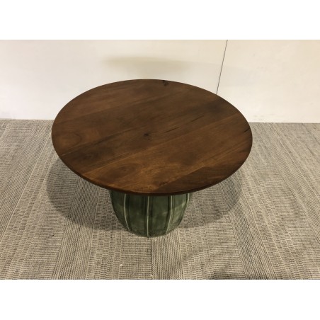 Tavolino 60x60 cm in mango e smalto verde | Mobili Macabane