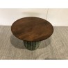 60x60 cm coffee table in mango wood with green enamel finish | Macabane Furniture