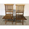 SECONDE MAIN - Lot de 2 chaises en teck huilé