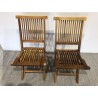 SECONDE MAIN - Lot de 2 chaises en teck huilé