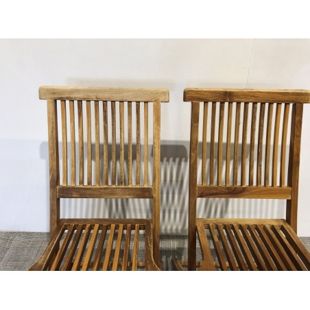 SECONDE MAIN - Lot de 2 chaises en teck huilé