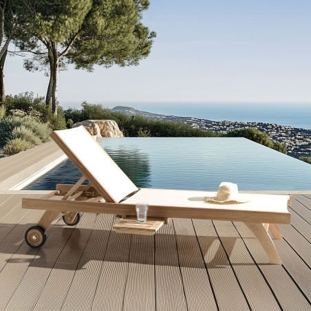 Beige textilene sun lounger - FUN MACABANE