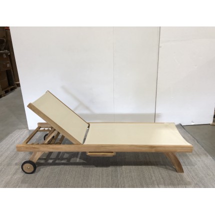 Beige textilene sun lounger - FUN MACABANE