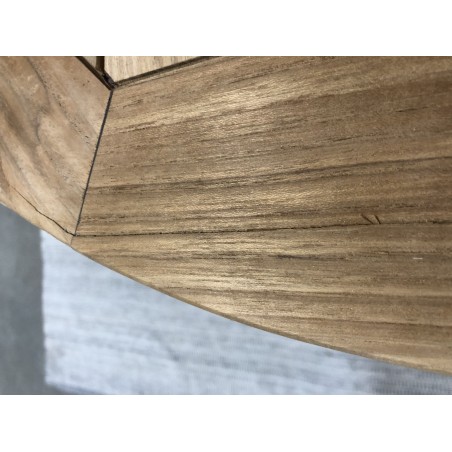 Mesa de jardín ovalada extensible de teca sin tratar - 150/200*90 cm