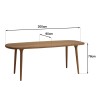 Angélique oiled wooden garden table 200x90cm