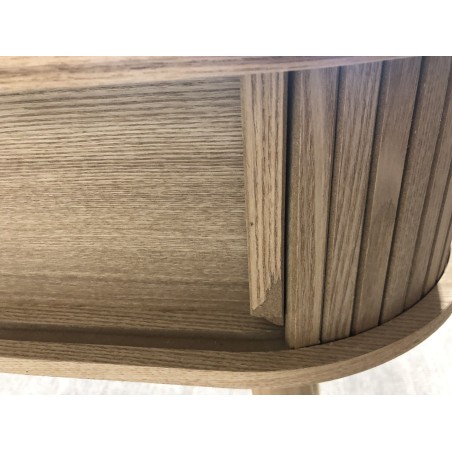 Oval console table 80x30cm in natural-coloured wood | Macabane