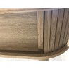 Oval console table 80x30cm in natural-coloured wood | Macabane