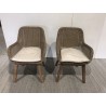 KALLY - Set of 2 Synthetic Rattan Outdoor Armchairs with Cushions